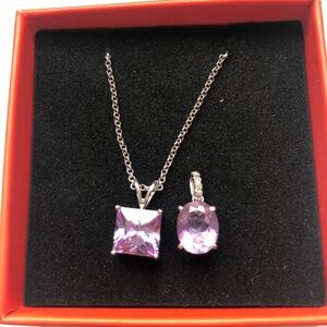 Genuine Amethyst silver stamped 925 necklace stamped MWS